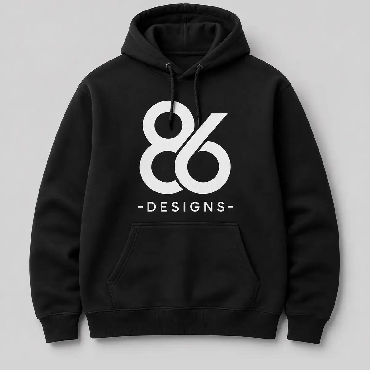 Black Core Logo Hoodie with a white front logo
