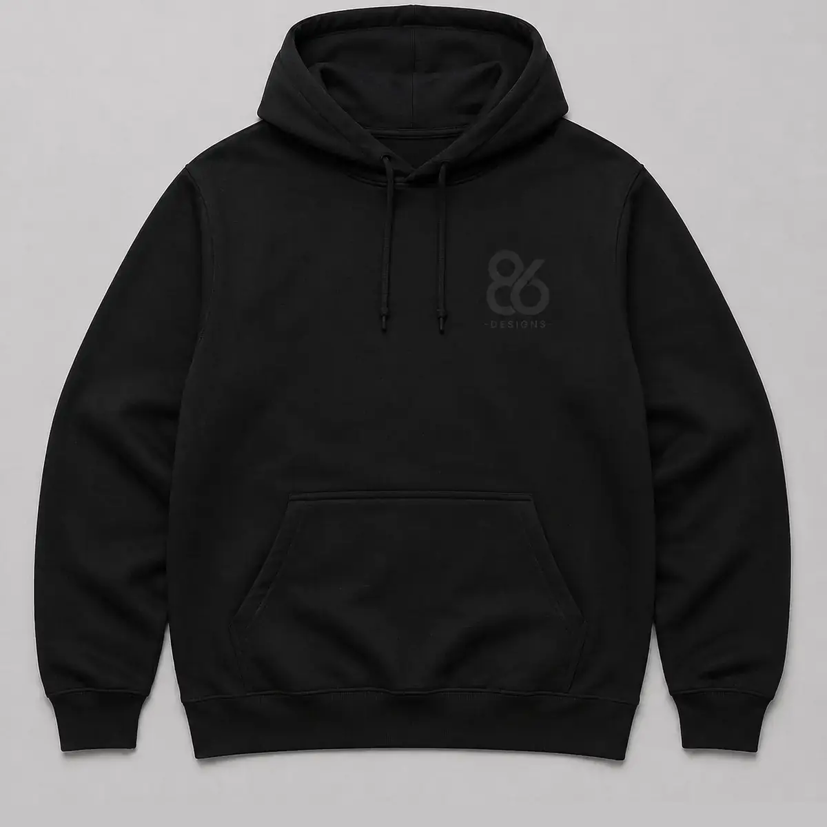 Black Stealth Logo Hoodie with a subtle black chest logo