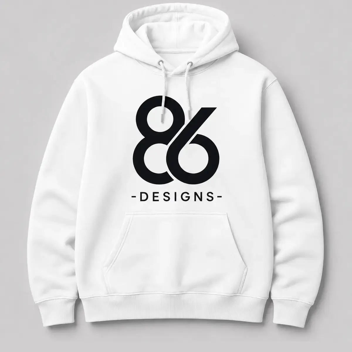 White Core Logo Hoodie with a black front logo